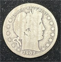Silver 1902-O Barber Half Dollar