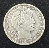 Silver 1902 Barber Half Dollar