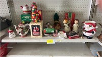 Christmas items pictured on shelf