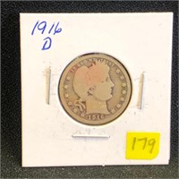 1916D Barber Quarter