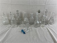 Collection of Antique Glass Decanters and Stoppers