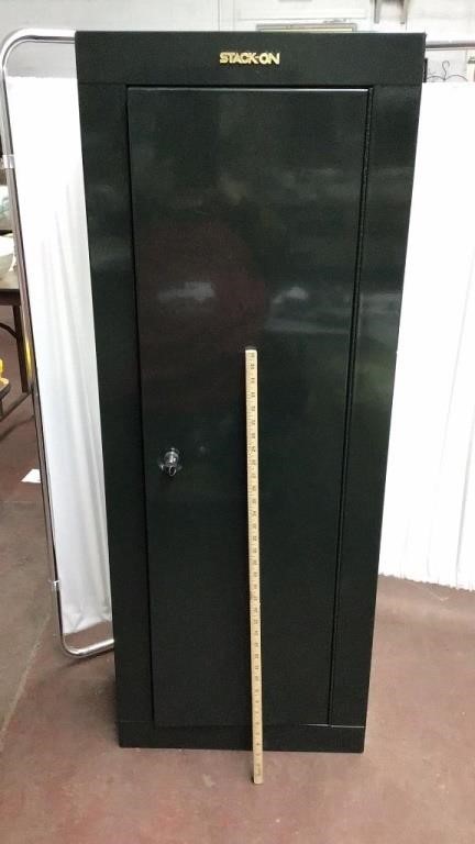 Stack on metal gun cabinet approx 54”x21”x 10”