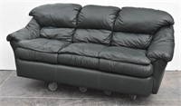 Forest Green 3 Cushion Faux Leather Sofa