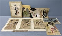 Japanese Woodblocks Lot Collection