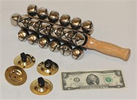 Sleigh Bells & 2 Sets Heavy Finger Cymbals