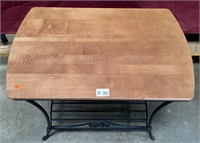 Longaberger Table Wrought Iron Bottom Wood Top