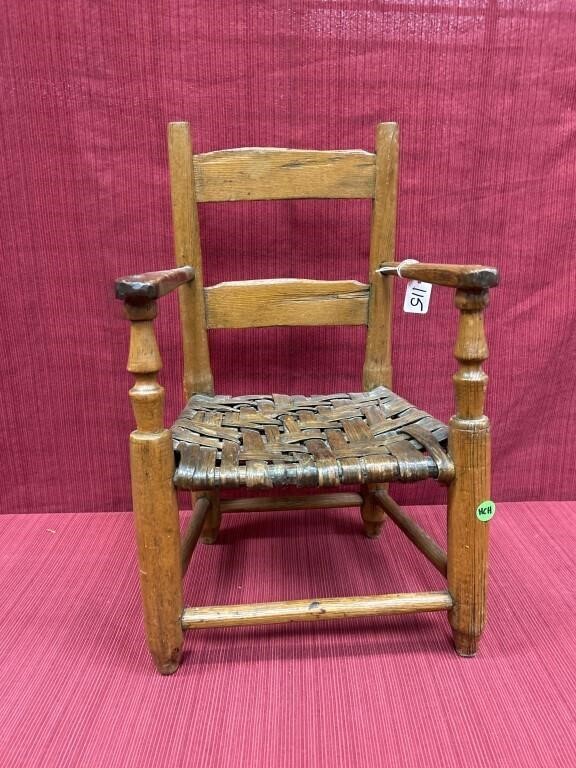 Primitive hickory seat child’s chair circa 1840s