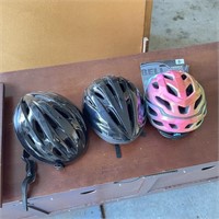 Trio of Bike Helmets 1 New-Saturday Only