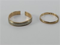 TWO 10K & 9K GOLD RINGS