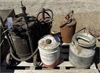 Selection Of Antique Oil Buckets & Greese