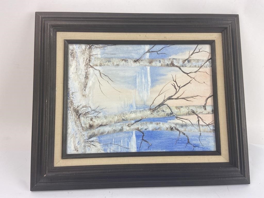 Signed Original Acrylic on Canvas Framed Winter