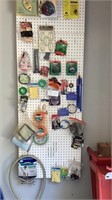 Wall Peg Board with Contents