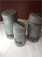 Galvanized Cannister Set