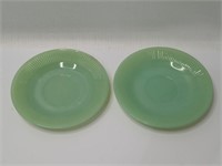 2 Vintage Jadeite Saucers