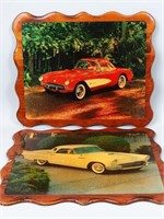 1950's Cars on Lacquered Wood Hanging Plaques