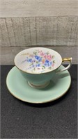 Vintage Aynsley Cup & Saucer With Floral Interior