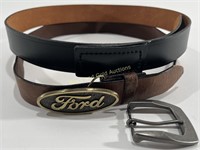 (2) Vintage Belts (1980 Ford Belt & Buckle)