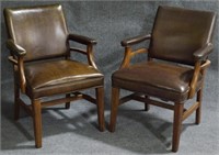 Vintage Pair Arm Chairs 34x22x19