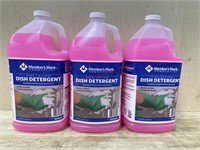 3 pink lotion dish detergent