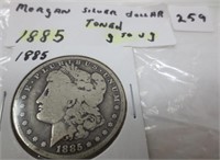 1885 Morgan silver dollar