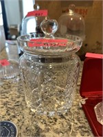 CRYSTAL LIDDED BISCUIT JAR