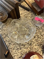 CRYSTAL PAPERWEIGHT & CUT CRYSTAL BOWL