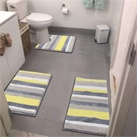 NEW $40 3 Piece Bathroom Rugs Set