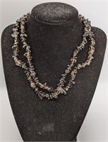 Smokey Quartz Tone Rough Bead Necklace / Strand