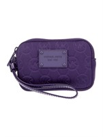 Michael Kors Violet Leather Trim Clutch