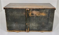 Yellow pine blanket chest, dove-tailed, iron