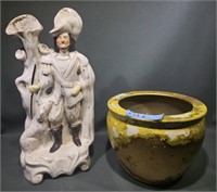 LARGE STAFFORDSHIRE FIGURE & PLANTER