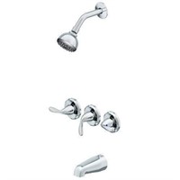 Polished Chrome 3-Handle Faucet with Valve $75