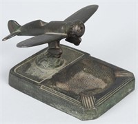 VINTAGE AIRPLANE CAST METAL ASHTRAY