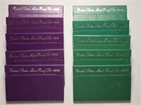 Var. Years 1989-1998 Proof Sets (10)
