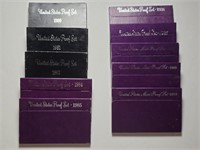 Var. Years 1980-1990 Proof Sets (10)