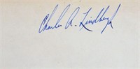 Charles A. Lindbergh signature slip