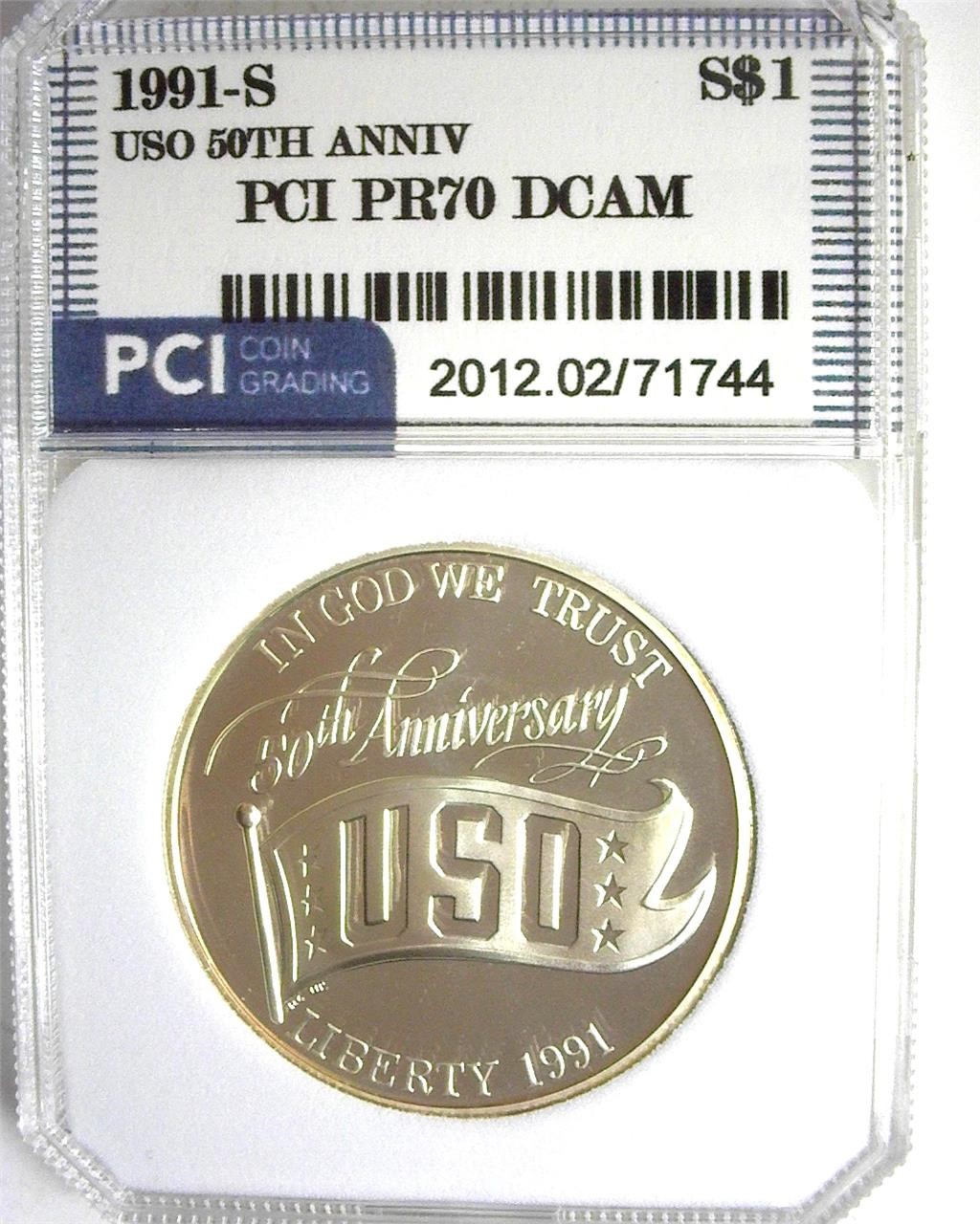 1991-S S$1 USO 50th PR70 DCAM LISTS $140