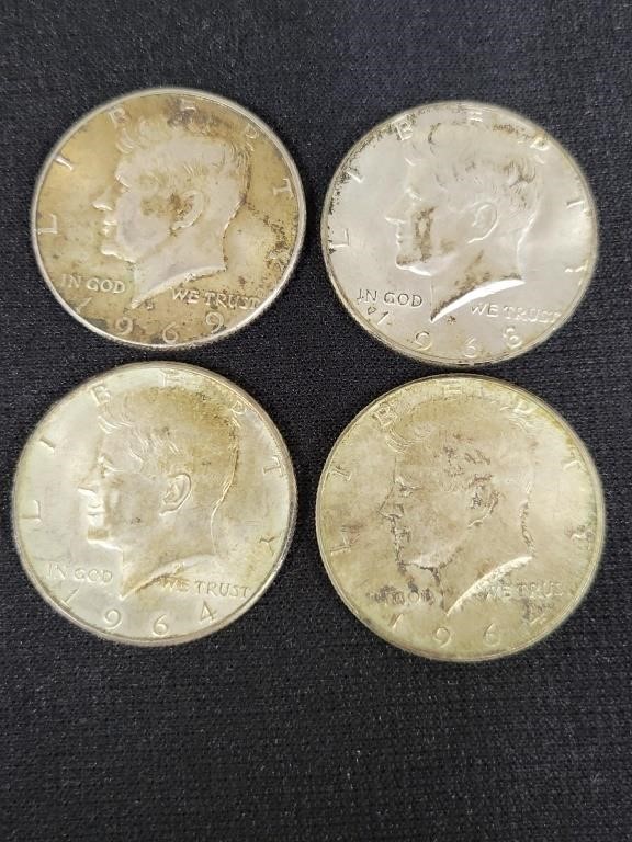 (2) 1964 KENNEDY HALVES, 1968 AND 1969 KENNEDY