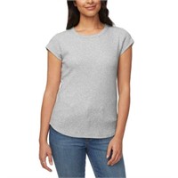 Buffalo Women’s SM Short Sleeve Ribbed Shirt, Grey
