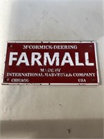 Farmall cast iron sign 9.25”x4.5”