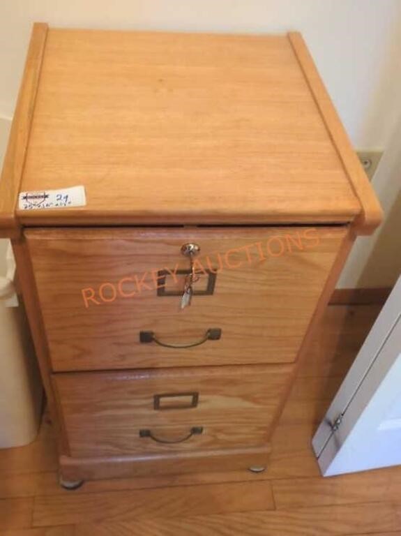 2 drawer wooden filing cabinet