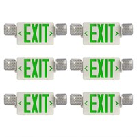 TANLUX Green Exit Sign with Emergency Lights, LED