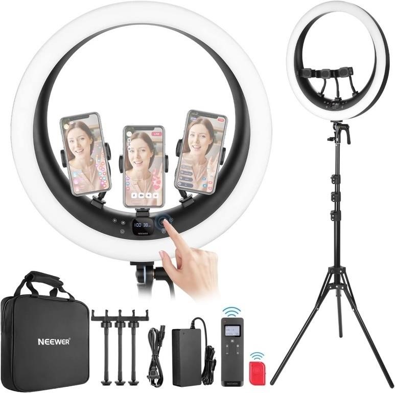 NEEWER Ring Light RP19H 19 inch with Stand and 3 P