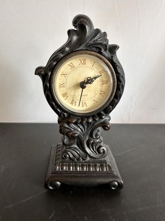 Carved Accent Desk Clock