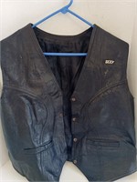 Black Leather Vest Size Large
