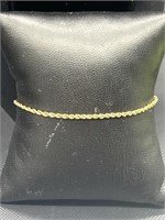 14 Kt Gold Rope Bracelet 
Tw 2g