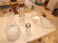 Antique Clear Bowls and Decanters