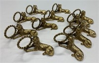 12 Brass Tiger Napkin Rings