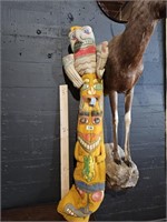 Vintage Handmade Totem Pole Cloth Puppet 56" T