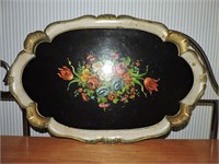 Vintage Florantine Hand Painted Wood Tray